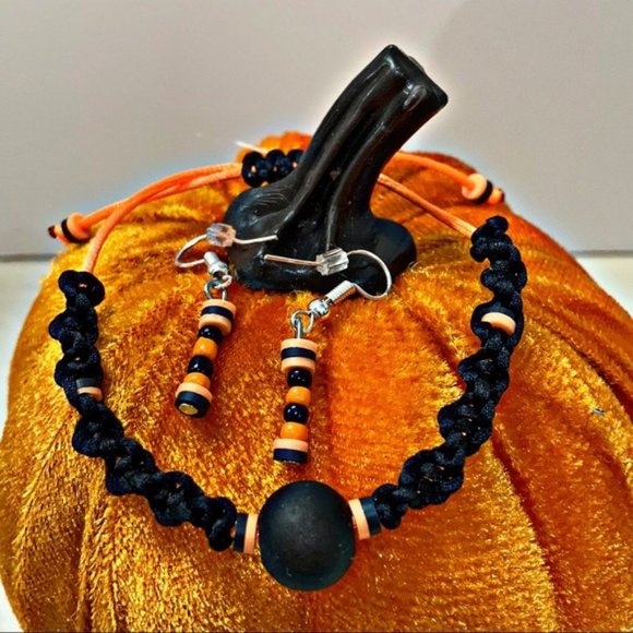 Halloween 🎃 braided macrame jewelry set - Picture 1 of 16